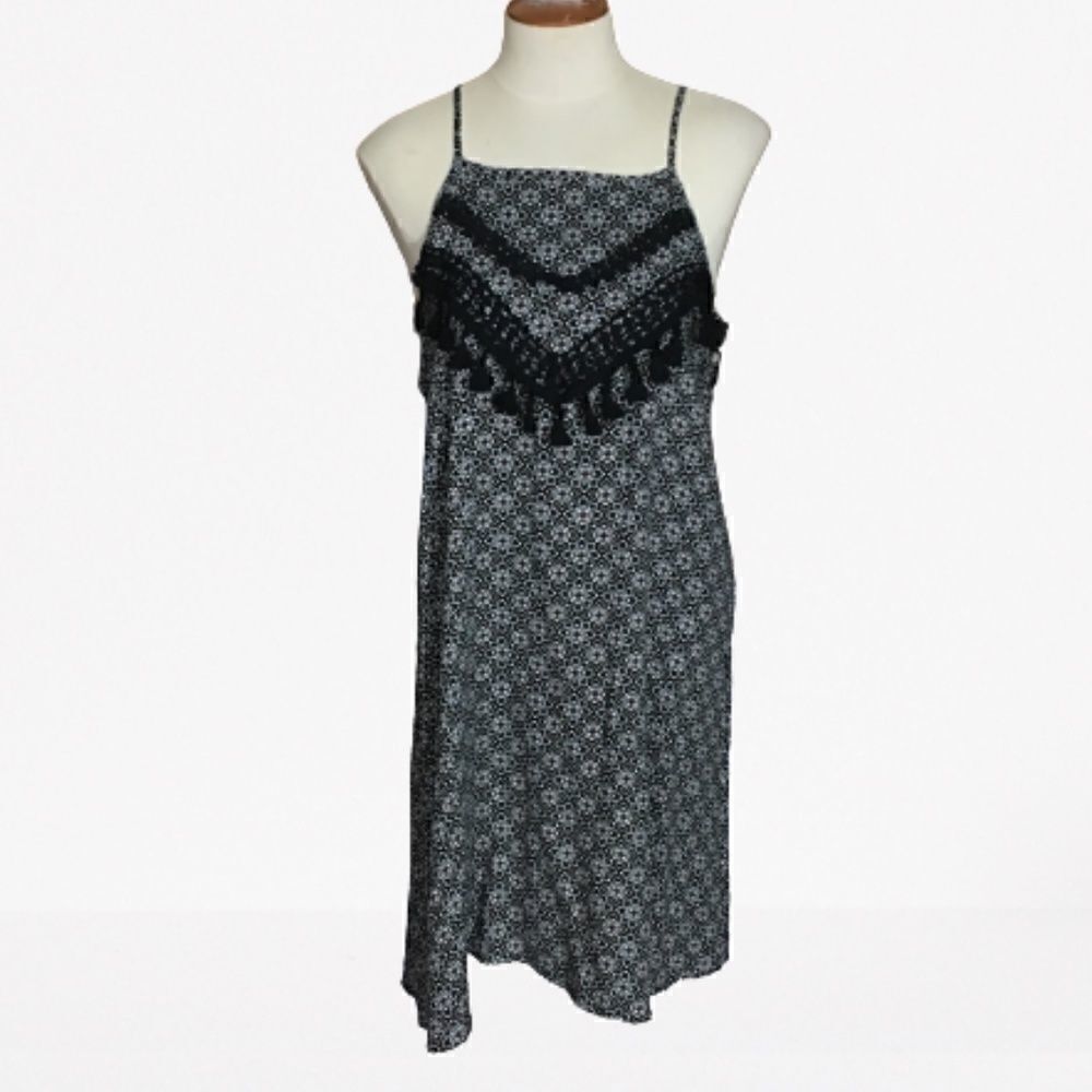 Vestique Black White and Brown Summer Dress Size M